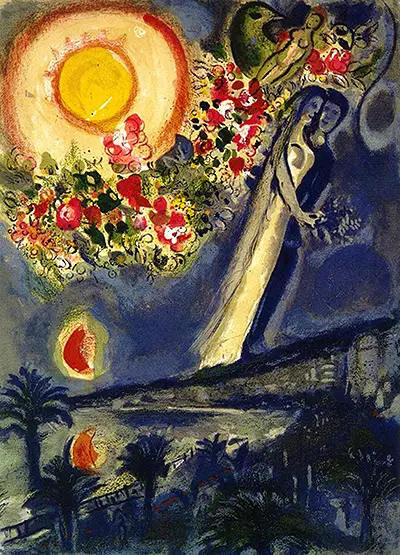 Lovers in the Sky of Nice Marc Chagall